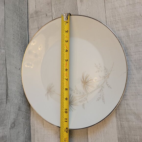 Vintage Mikasa Bon Air Round Platter Silver Rim Floral Design 12 Inches - Picture 5 of 5